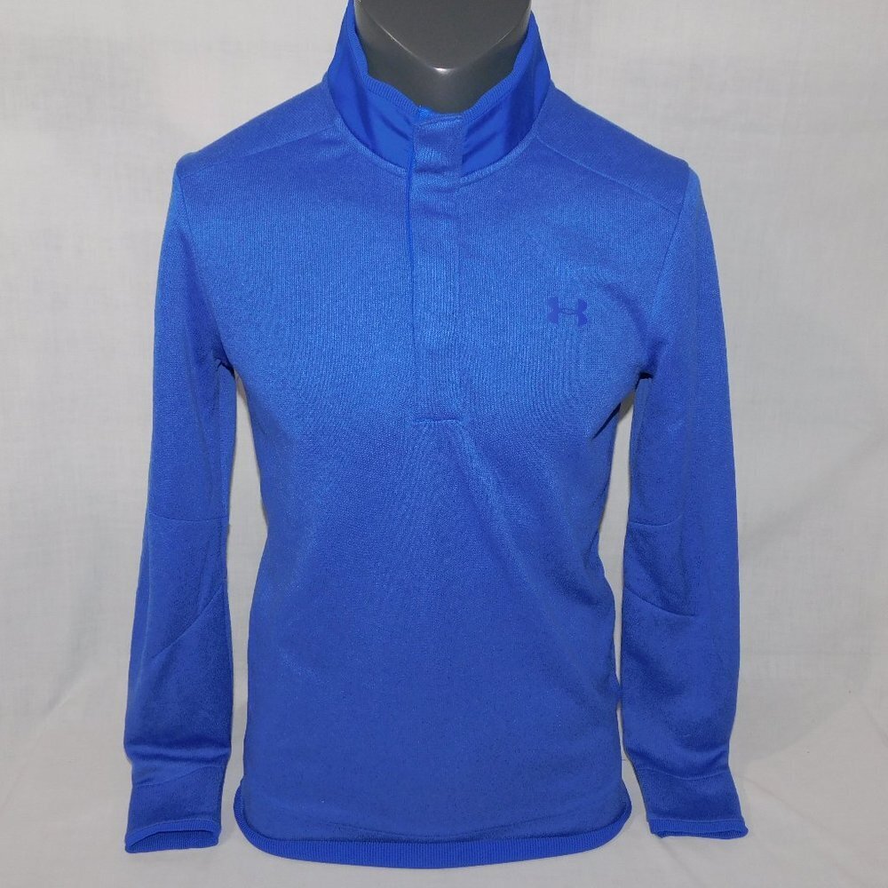 Under Armour Storm Golf 1/4 Snap Fleece Pullover mock neck Sweater Blue Mens S